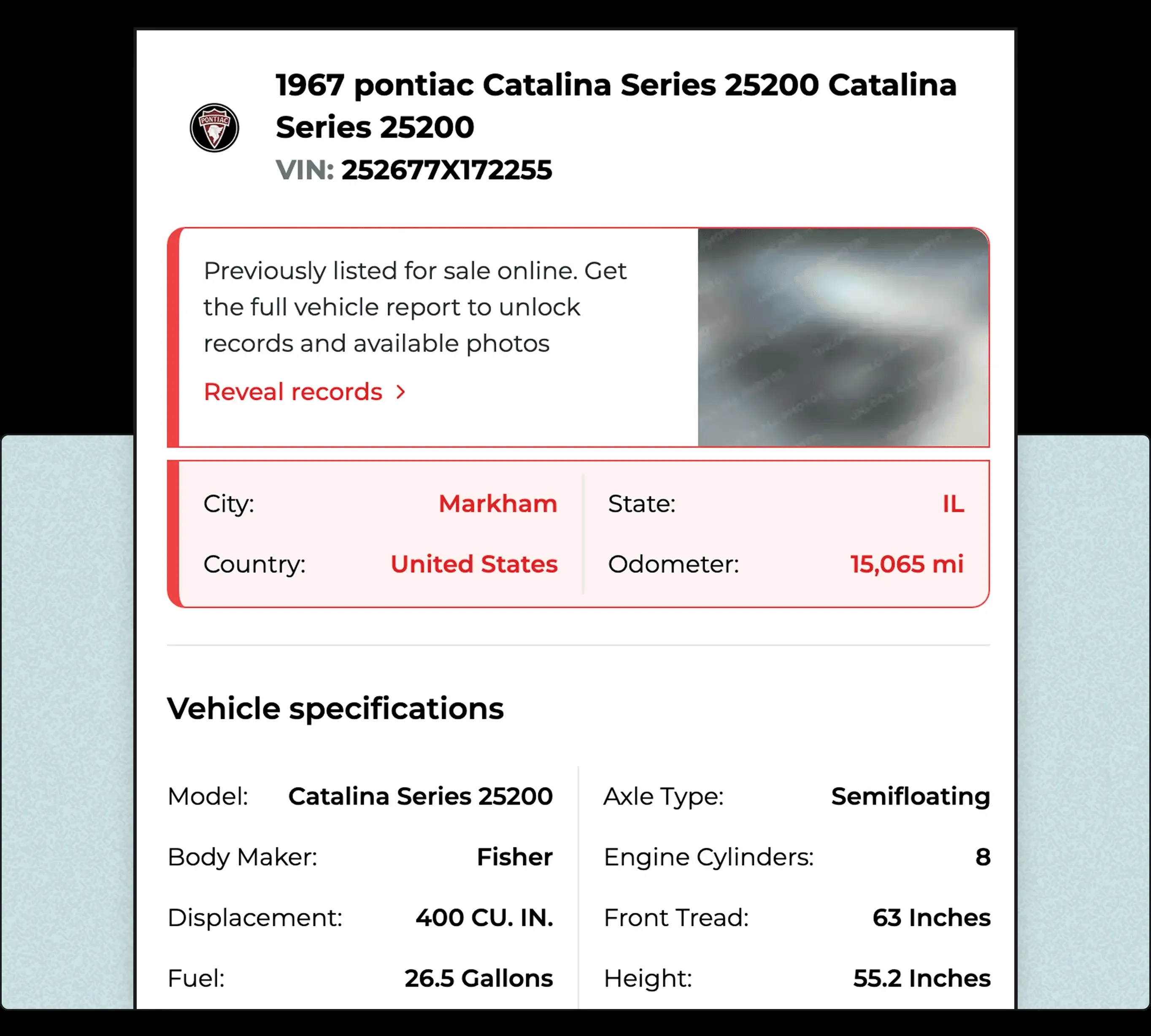 1967 Pontiac Catalina Series