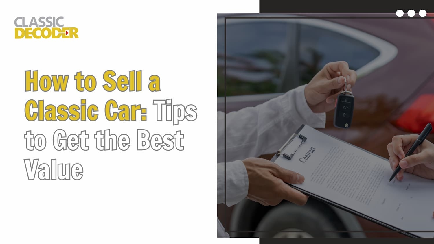 How to sell classic cars