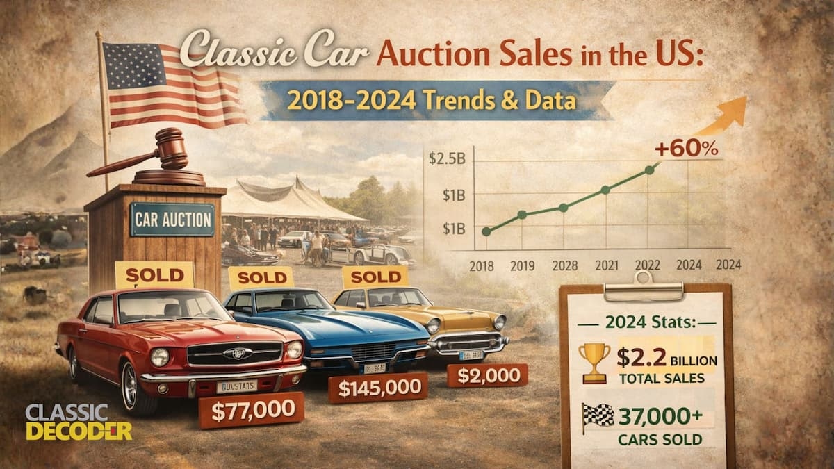 Classic Car Auction Sales in the US: 2018-2024 Trends & Data