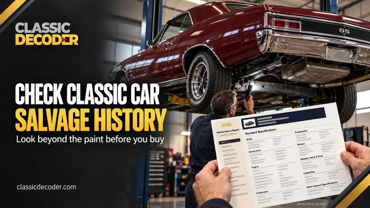 Classic car inspection with a hand-held sample history report
