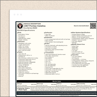 classic build sheet