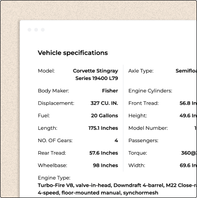 classic car vin lookup