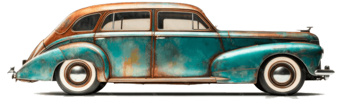 isolated vintage car