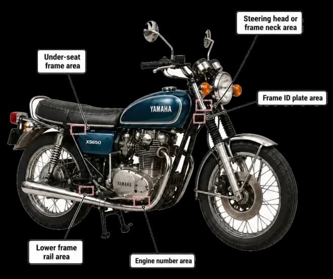 VIN Location for Yamaha Motorcycle