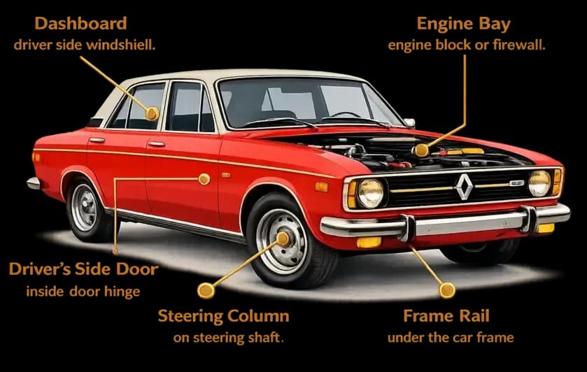 VIN Location on Classic Car