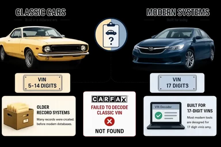 Carfax can't decode classic car VIN