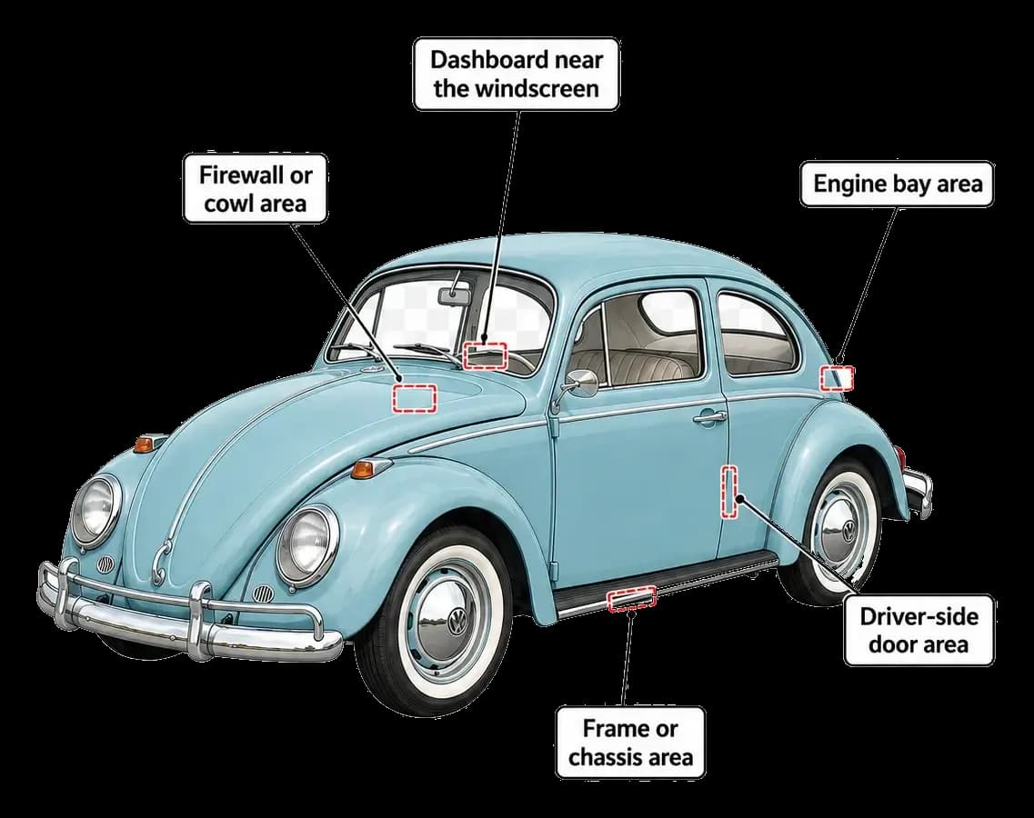 VIN Location on Classic Volkswagen