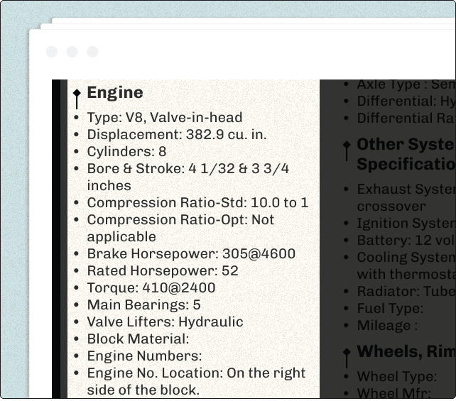 Engine specifications