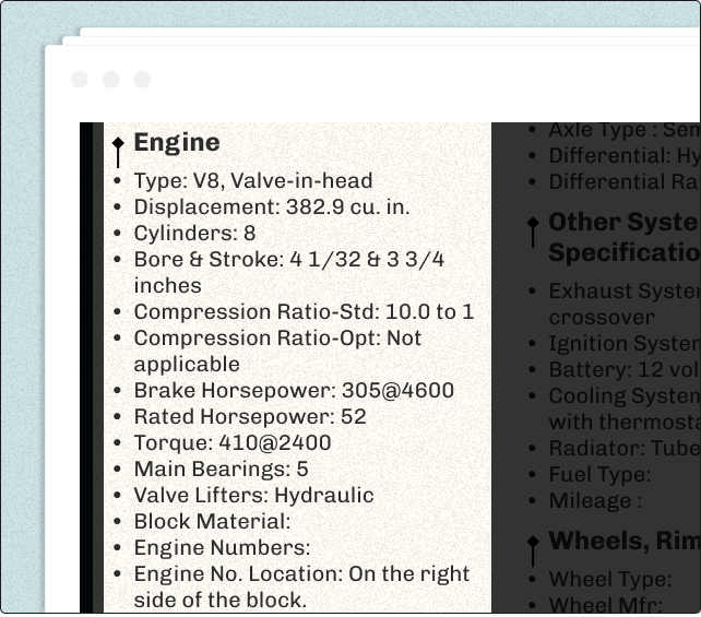 Engine specifications