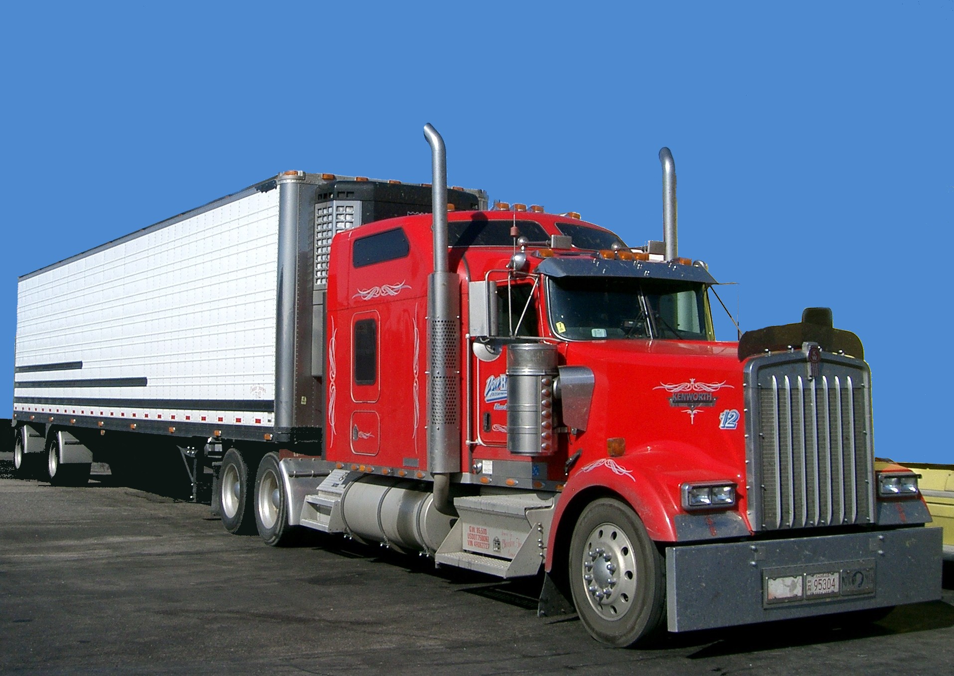 Kenworth W900 semi in red